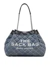 Marc Jacobs The Chain Sack Cotton Shoulder Bag In Blue