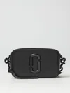 Marc Jacobs 'the Snapshot' Black Shoulder Bag With Metal Logo At The Front In Black