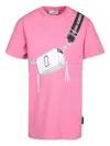 Marc Jacobs Pink Dress For Girl With Bag Print In Pink