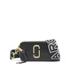 Marc Jacobs The Snapshot Black Shoulder Bag With Metal Logo At The Front In Leather Woman In Multicolor