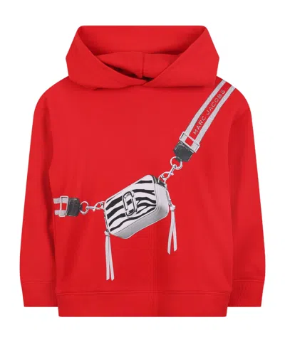 Marc Jacobs Bag-print Hooded Top In Red