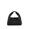 Marc Jacobs Grained Black Leather Handbag With Embossed Logo