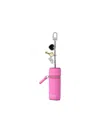 Marc Jacobs The Lipstick Case Charm Pink Keychain With Pendants And Logoed Lipstick Holder In Leather And Brass 