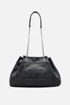 Marc Jacobs Structured Black Shoulder Bag With Drawstring Closure In Black