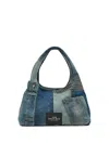 Marc Jacobs Womens Indigo Multi The Deconstructed Denim Sack Shoulder Bag