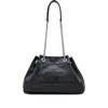 Marc Jacobs Structured Black Shoulder Bag With Drawstring Closure In Black