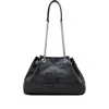Marc Jacobs Structured Black Shoulder Bag With Drawstring Closure In Black