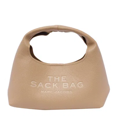 Marc Jacobs The Mini Logo Printed Sack Bag In Beige
