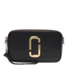 Marc Jacobs Black And White Leather The Snapshot Crossbody Bag In Black