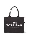 Marc Jacobs 'the Large Tote' Black Tote Bag With Contrasting Logo Print In Black