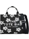 Marc Jacobs Small Canvas Tote Bag With Floral Pattern In Black