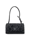 Marc Jacobs The Mini Dual Black Diamond-quilted Crossbody Bag With Top Handle In Leather Woman In Black