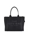 Marc Jacobs The Leather Large Black Tote Bag In Animal Print