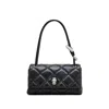 Marc Jacobs The Mini Dual Black Diamond-quilted Crossbody Bag With Top Handle In Leather Woman In Black