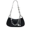 Marc Jacobs Curved Black Shoulder Bag With Adjustable Chain Handle In Black