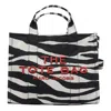 Marc Jacobs The Medium Zebra Canvas Tote Bag In Black