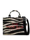 Marc Jacobs Black The Zebra Canvas Medium Tote Bag In Black