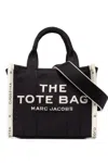 Marc Jacobs 'the Small Tote' Black Handbag With Jacquard Logo In Nero
