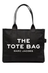 Marc Jacobs Shopper The Large Black Canvas Tote In Nero Neri E Grigi