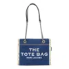 Marc Jacobs Sac Cabas The Denim Chain Micro Tote Bag In Blue