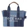 Marc Jacobs Tote With Contrast Stitching And Text Print In Blue