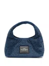 Marc Jacobs Textured Blue Shoulder Bag With Sparkling Embellishments In Blue