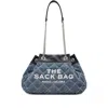 Marc Jacobs The Chain Sack Large Cotton Shoulder Bag In Blue