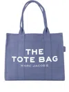 Marc Jacobs Structured Cotton Tote With Modern Text Design In Blue