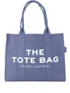Marc Jacobs Structured Cotton Tote With Modern Text Design In Blue