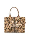 Marc Jacobs 'the Mediumtote Bag' Brown Handbag With All-over Leopard Print And Embroidered Logo In Brown