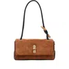 Marc Jacobs Caramel Suede The Quilted Mini Dual Shoulder Bag In Brown