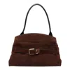 Marc Jacobs Suede Shoulder Bag Two Strap Design In Brown