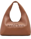 Marc Jacobs The Sack Embossed-logo Leather Shoulder Bag In Brown
