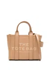 Marc Jacobs Light Brown The Leather Mini Tote Bag In Marrone Marroni