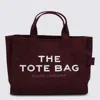 Marc Jacobs Dark Purple Cotton The Medium Tote In Burgundy