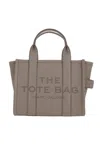 Marc Jacobs Structured Small Tote With Adjustable Strap And Embossed Logo In Gray
