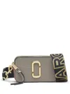 Marc Jacobs The Snapshot Leather Crossbody Bag In Grey