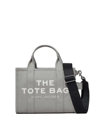 Marc Jacobs The Mini Logo Printed Tote Bag In Gray