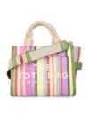 Marc Jacobs Borsa Tote Small A Righe In Purple Muti