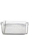 Marc Jacobs Metallic Silver Leather Foldover Bag With Chain-link Strap In Silver