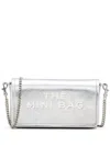 Marc Jacobs Metallic Silver Leather Foldover Bag With Chain-link Strap In Silver