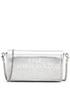 Marc Jacobs Metallic Silver Leather Foldover Bag With Chain-link Strap In Silver