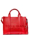 Marc Jacobs The Leather Medium Tote Bag In True Red