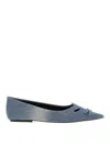 Marc Jacobs Kat Denim Pointed-toe Flats In Blue