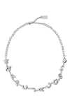 Marc Jacobs Balloon Charm Necklace In Light Antique Silver