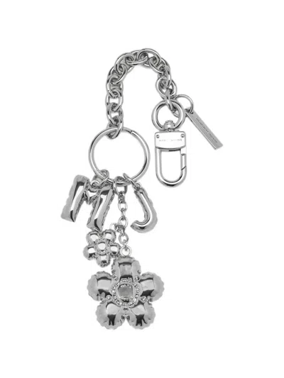 Marc Jacobs Balloon Daisy Cluster Bag Charm In Silver