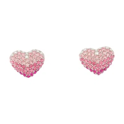 Marc Jacobs Balloon Heart Pave Earrings In Pink