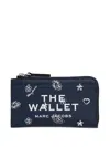 Marc Jacobs Bandana Leather Zip Wallet In Blue