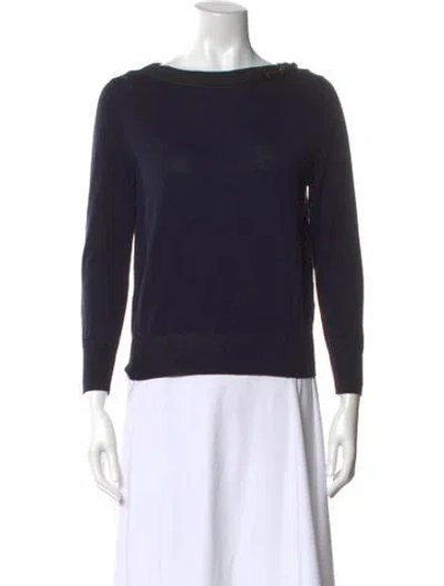 Pre-owned Marc Jacobs Bateau Neckline Long Sleeve Top In Black