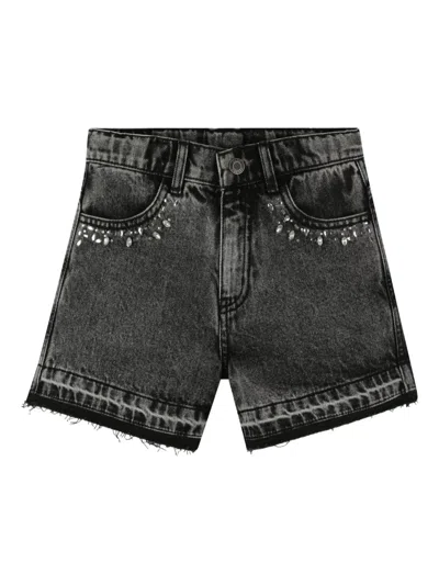 Marc Jacobs Bead-embellished Denim Shorts In Black